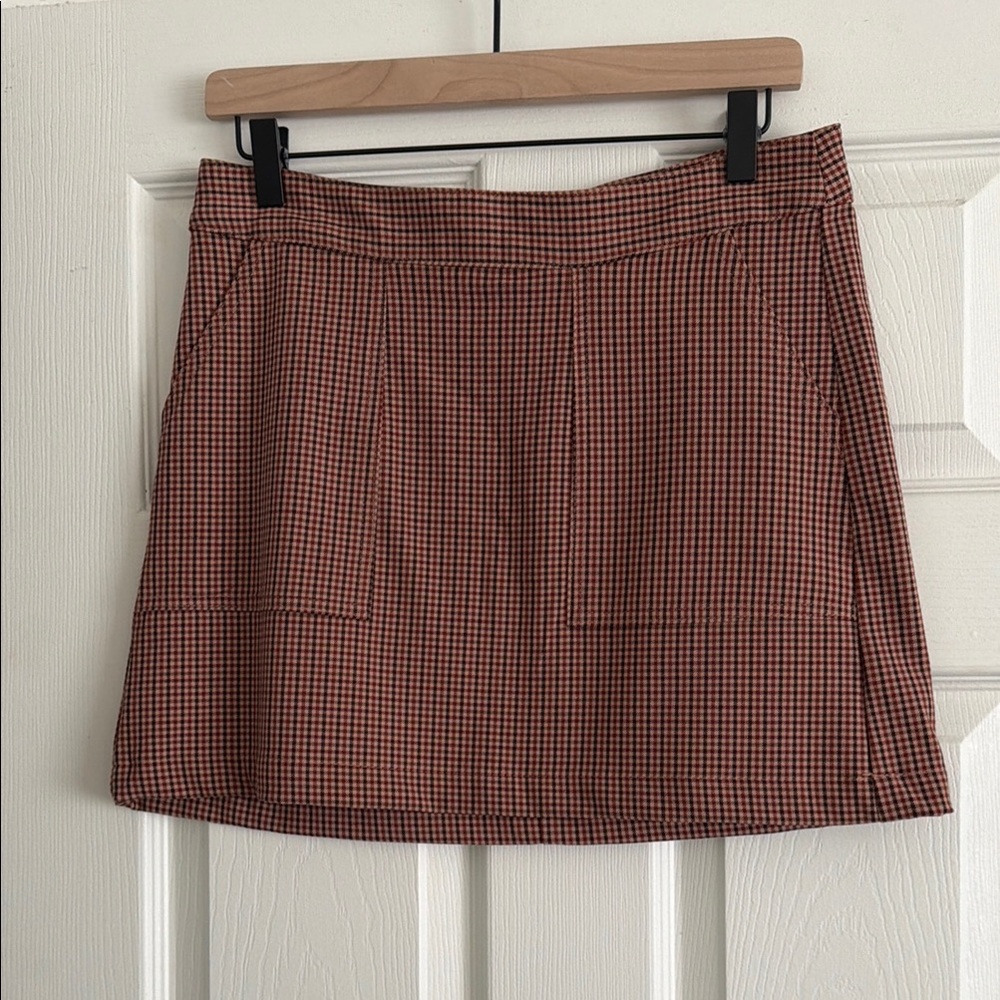 Classic Brown Checkered Skirt